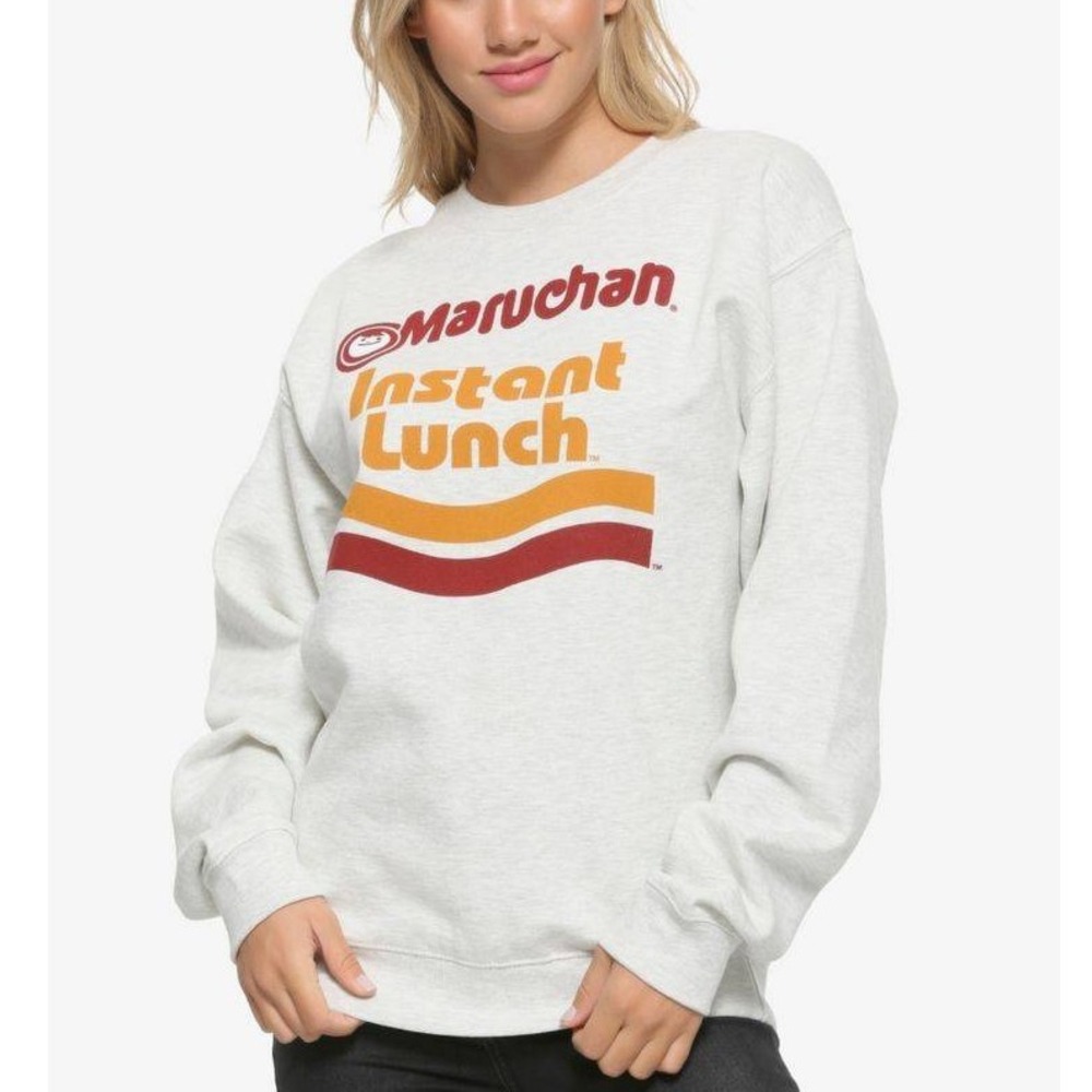 BoxLunch Maruchan Instant Lunch Ramen‎ Sweatshirt Women's Small Gray Trendy Y2K